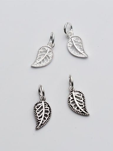 925 Sterling Silver With Silver Plated Simplistic Leaf Charms
