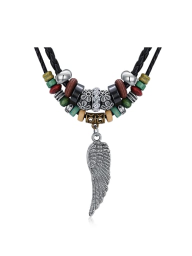 Retro style Beads Wing Sweater Chain