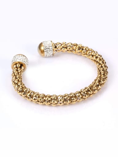 Adjustable Titanium Gold Color Zircon Bracelet