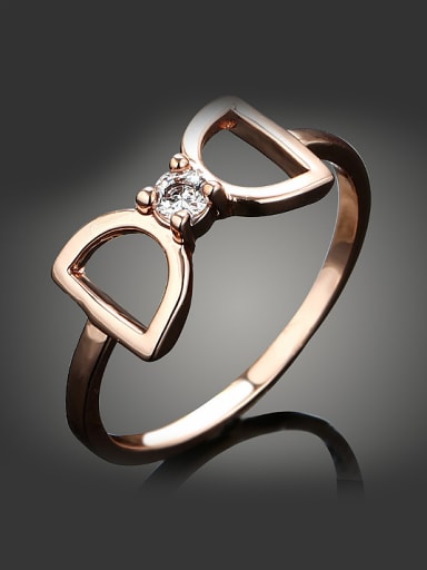 Fashion Double Letter D Cubic Zircon Copper Ring
