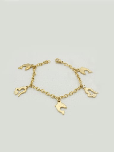 Golden Dolphin Heart-shaped Accessories Bracelet