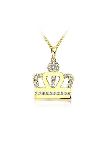 Women Exquisite Crown Shaped Rhinestones Necklace