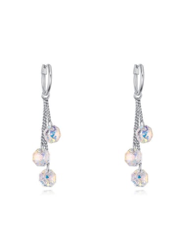 Simple Little Round austrian Crystals Alloy Earrings