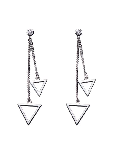 Simple Hollow Triangles 925 Silver Stud Earrings