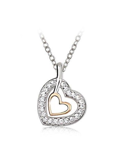 Fashion Austria Crystals Hollow Heart shaped Necklace