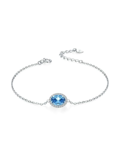 Natural Shining Blue Topaz Simple Fashion Bracelet