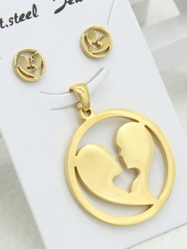 Gold Plated Kissing Two pieces Jewelry Set