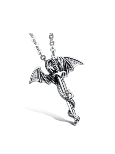 Punk style Personalized Little Sword Titanium Necklace