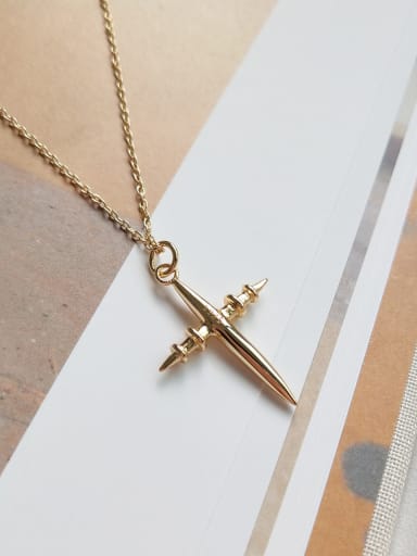 Sterling silver cross gold necklace