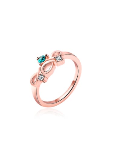 Elegant Number Eight Shaped Austria Crystal Ring