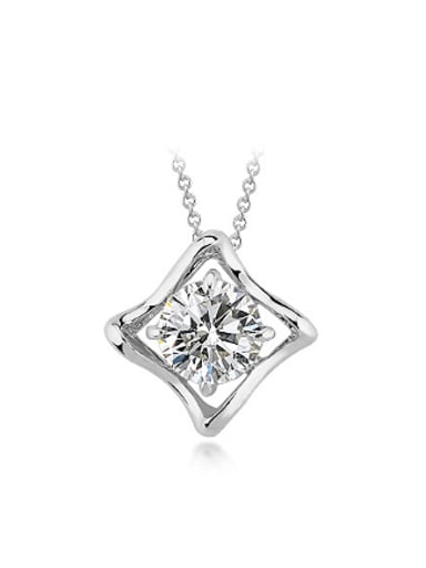 Simple Four-pointed Star Zircon Necklace