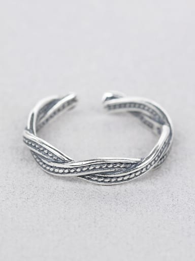 Retro style Twisted Silver Ring
