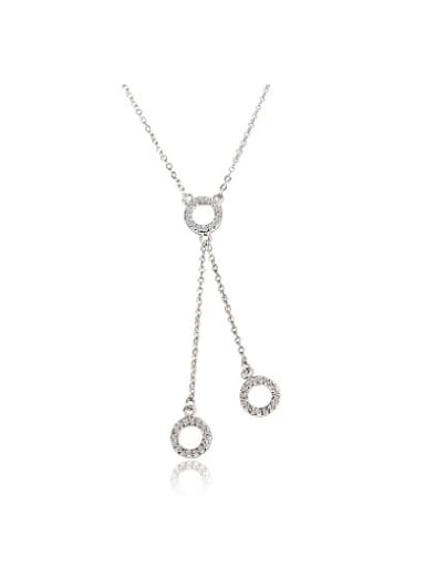 Exquisite White Gold Plated Round Shaped Zircon Necklace