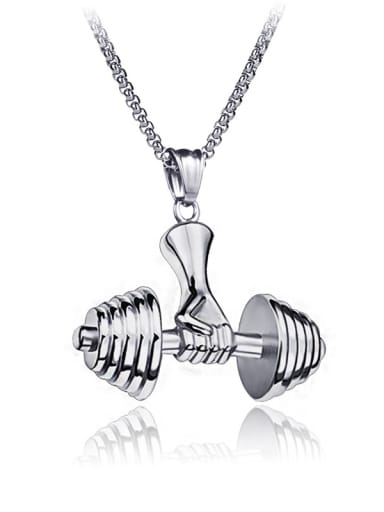 Stainless Steel With Personality dumbbell Necklaces