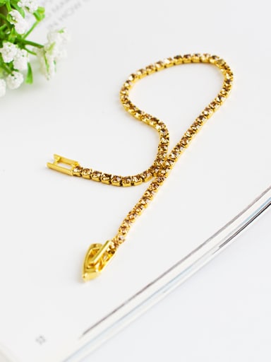 Temperament 16K Gold Plated Geometric Zircon Bracelet