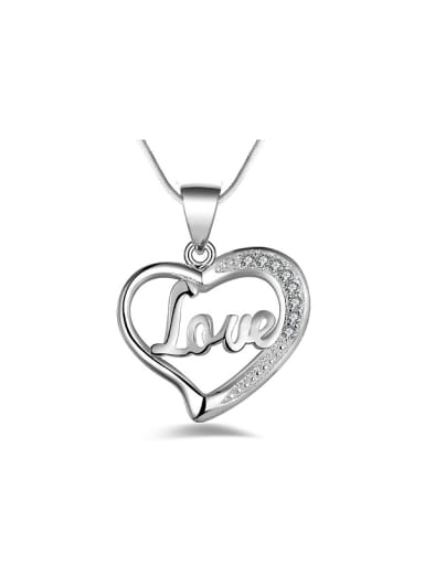 Fashion Heart LOVE Pendant Copper Necklace