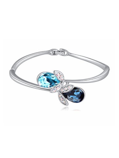 Simple Water Drop austrian Crystals Alloy Bangle