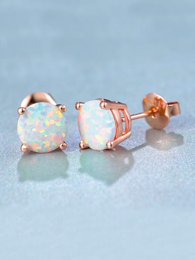 Rose Gold Plated Round stud Earring