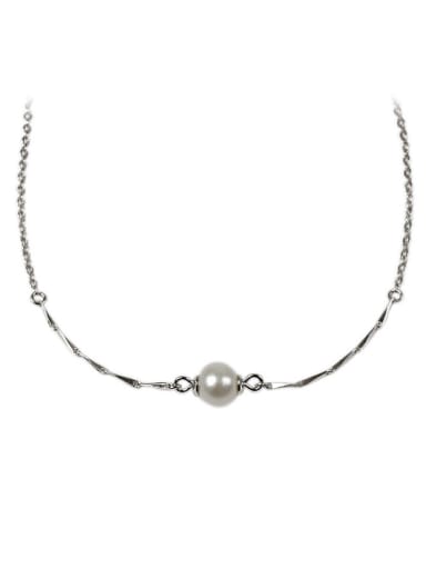 Fashion Freshwater Pearl Silver Women Necklace