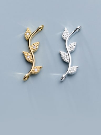 925 Sterling Silver With Gold Plated Simplistic Leaf Charms