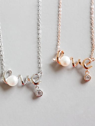925 Sterling Silver With 18k Rose Gold Plated Romantic Monogram & Name Necklaces