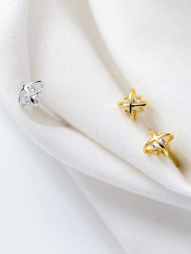 925 Sterling Silver With 18k Gold Plated Cute Flower MINI Stud Earrings