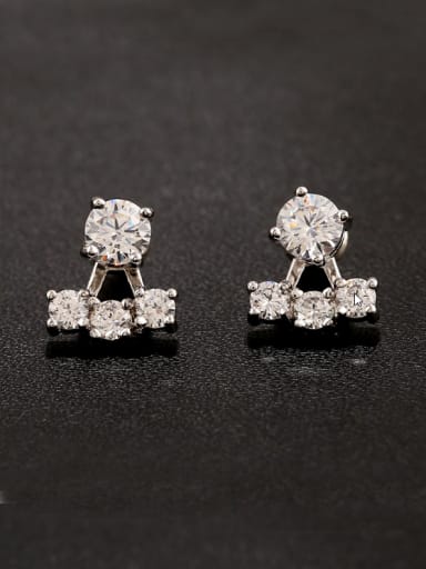 Post-hanging High-quality Eight Heart Eight Arrows Zircon With 925 silver Needle Anti-allergy Cluster earring