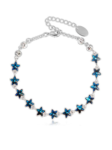 18K White Gold Star Shaped Crystal Necklace