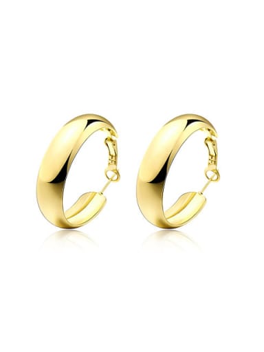 Delicate Gold Plated Round Shaped Earrings