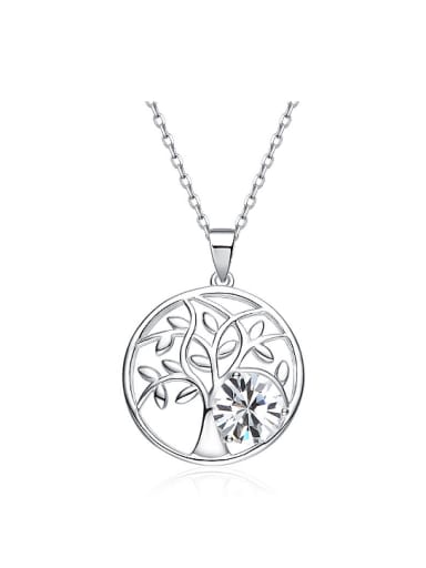Personalized Little Tree Cubic Zircon 925 Silver Necklace