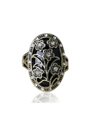 Exquisite Retro style Resin Stone White Crystals Alloy Ring