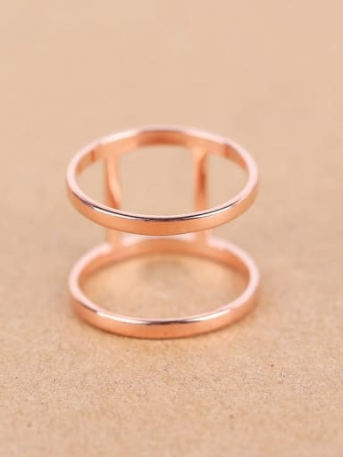 Simple Two-band Rose Gold Plated Ring