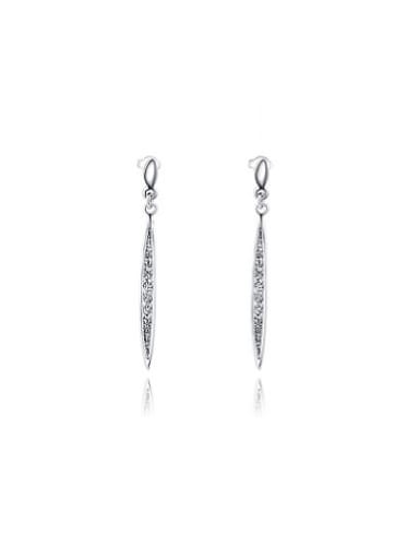 Delicate Willow Leaf Shaped Austria Crystal Earrings