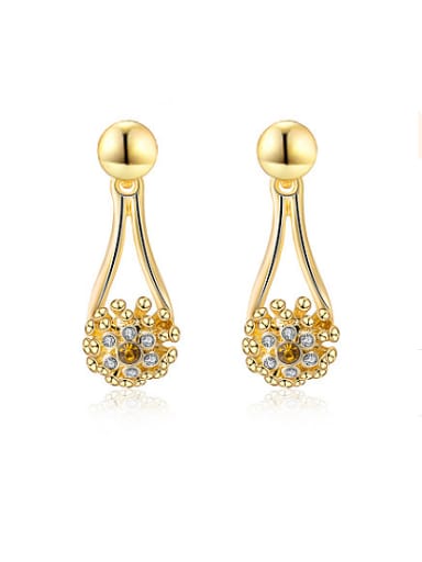 Fashionable 18K Gold Plated Geometric Drop Earrings