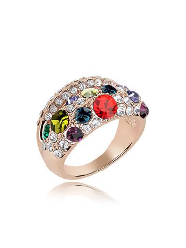 Fashion Exaggerated Cubic austrian Crystals Alloy Ring