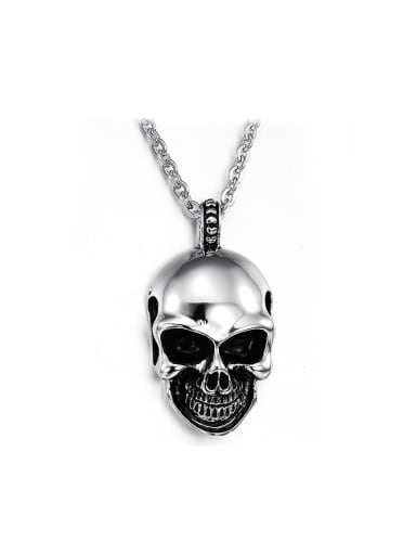 Punk style Personalized Skull Pendant Titanium Necklace