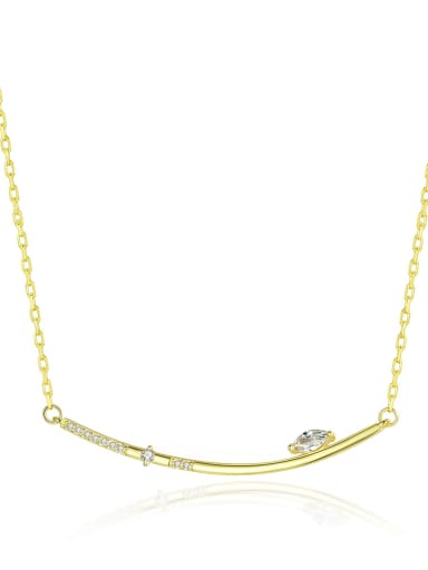 925 Sterling Silver With Gold Plated Simplistic Fringe Necklaces