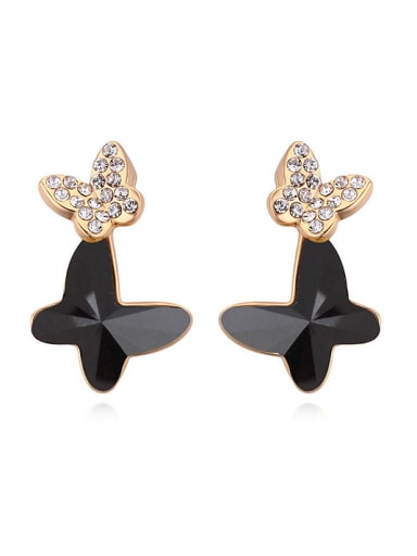 Fashion Butterfly austrian Crystal Alloy Stud Earrings