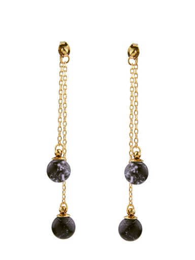 Double Lines Artificial Pearls drop earring