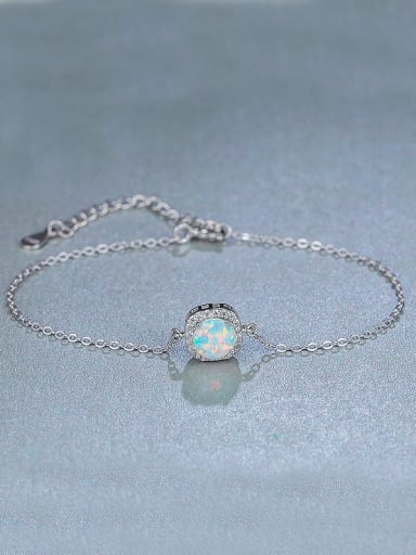 custom Silver Opal Stone Bracelet