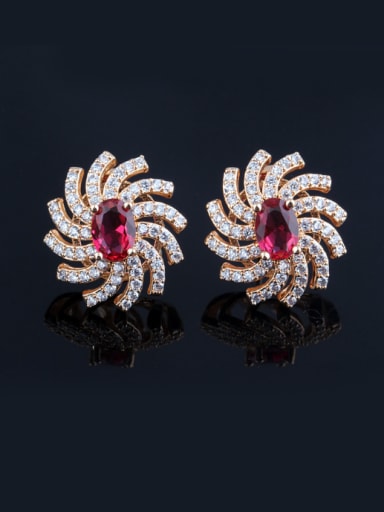 European luxury  AAA Zircon Full Diamond Stud  Sweet Ladies Cluster earring