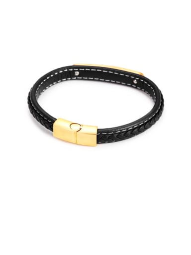 2017 new Male Leather Titanium Bracelet