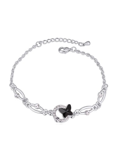 Simple Butterfly austrian Crystals Platinum Plated Bracelet