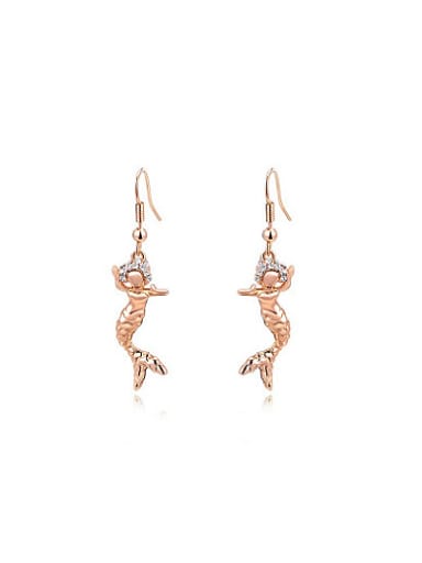 Personality Fish Shaped Austria Crystal Drop Earrings