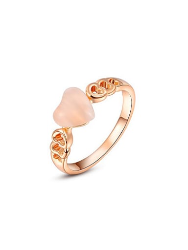 Temperament Rose Gold Heart Shaped Opal Ring