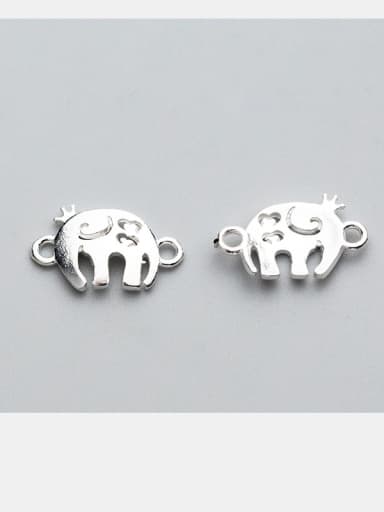 custom 925 Sterling Silver With Silver Plated  Elephant Connectors