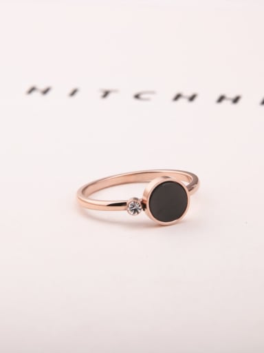 Titanium With Rose Gold Plated Simplistic Round Band Rings