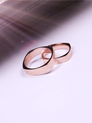 Square Rose Gold Plated Lover Ring