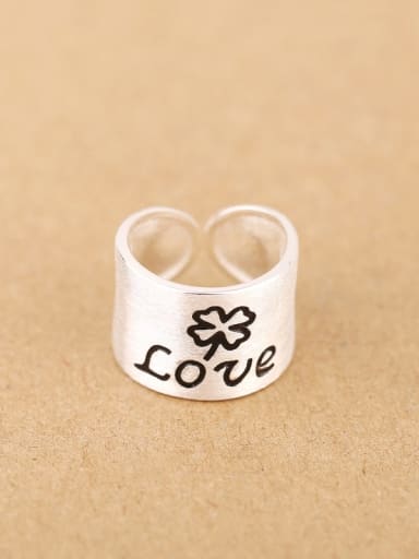 Personalized LOVE Silver Opening Ring