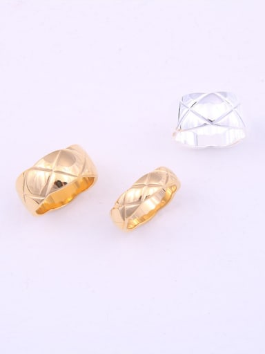Titanium With Gold Plated Simplistic Geometric Band Rings